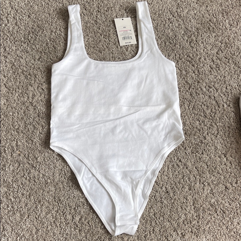 a new day White Square Neck Ribbed Bodysuit